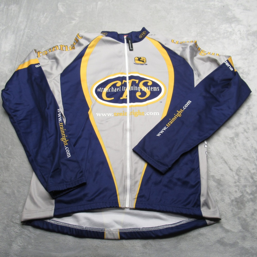 Giordana Cycling Jacket Mens XL Gray CTS Training Systems Full Zip Made In Italy